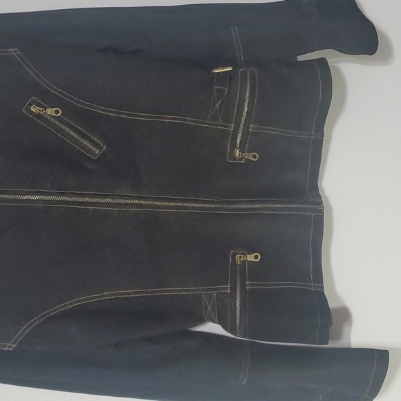 Lloyd Elliot's country club jacket women's size small black Leather Type zipper - Picture 2 of 16